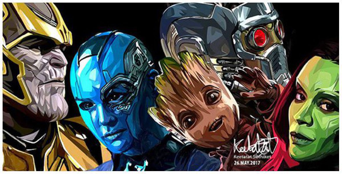 Guardians of the Galaxy : set 2pcs | imágenes Pop-Art personajes Marvel