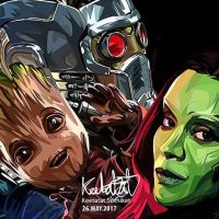 Guardians of the Galaxy : set 2pcs | imágenes Pop-Art personajes Marvel
