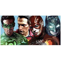 Justice League ver1 : set 2pcs | imágenes Pop-Art personajes Marvel