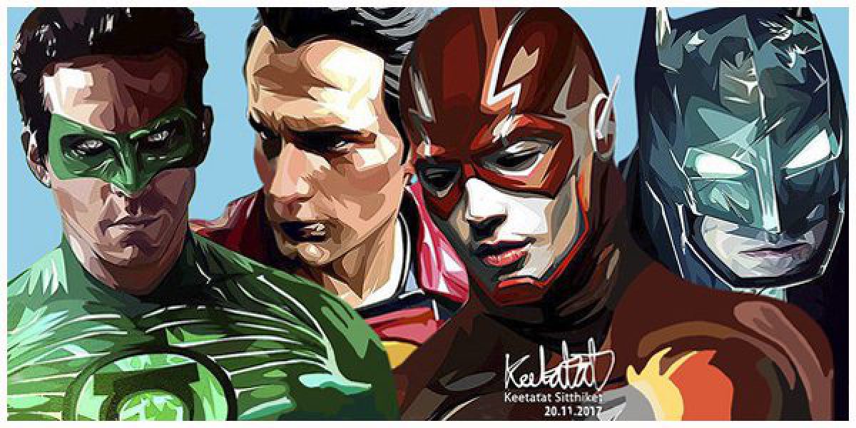 Justice League ver1 : set 2pcs | images Pop-Art personnages Marvel