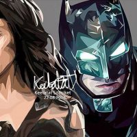 Justice League ver2 : set 2pcs | Pop-Art paintings Marvel characters