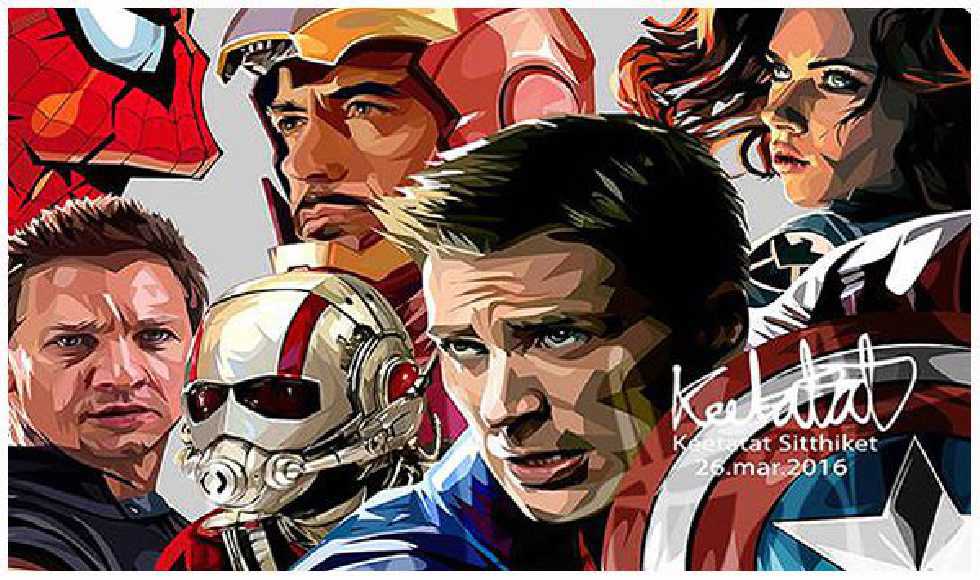 Civil War : set 2pcs | Pop-Art paintings Marvel characters