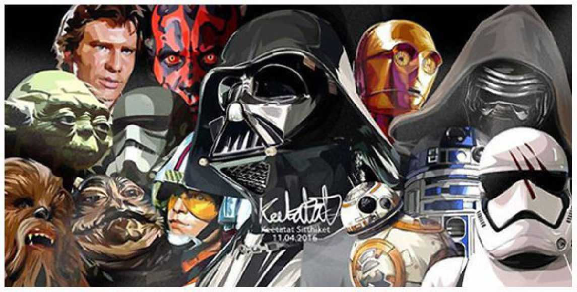 Star Wars group : set 2pcs | imágenes Pop-Art personajes Star-Wars