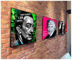 Albert Einstein : Pink | Pop-Art paintings Celebrities science-culture