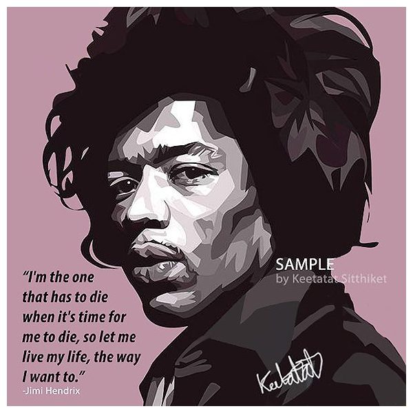 Jimi Hendrix : Pink | images Pop-Art Musique Chanteurs
