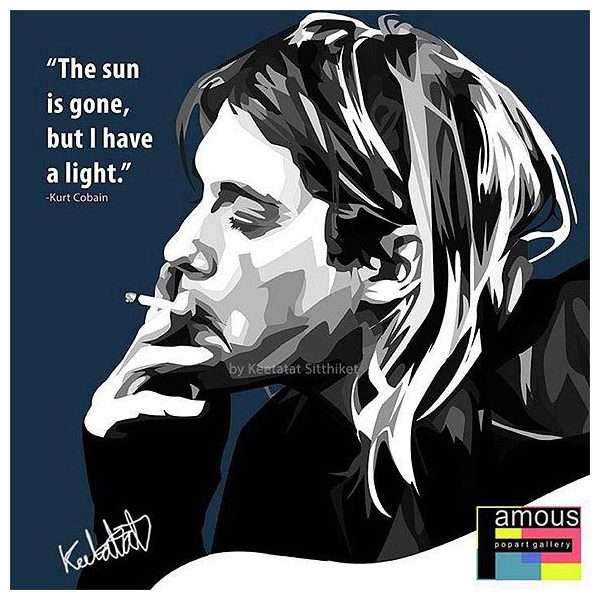 Kurt Cobain : Smoking | imatges Pop-Art Música Cantants