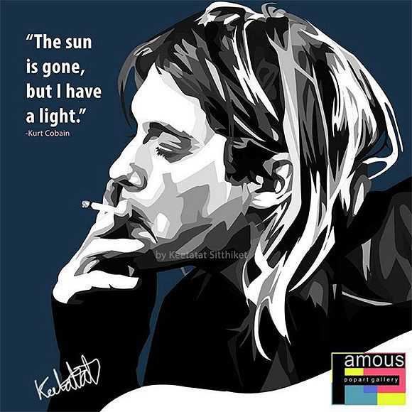 Kurt Cobain : Smoking | imatges Pop-Art Música Cantants
