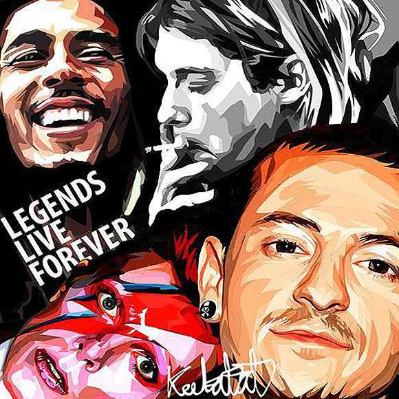 Legends Live Forever | imatges Pop-Art Música Cantants