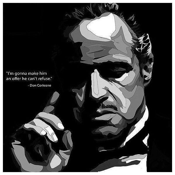 Don Corleone : B&W | images Pop-Art Cinéma-TV personnages