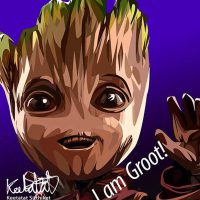 Baby Groot | Pop-Art paintings Marvel characters