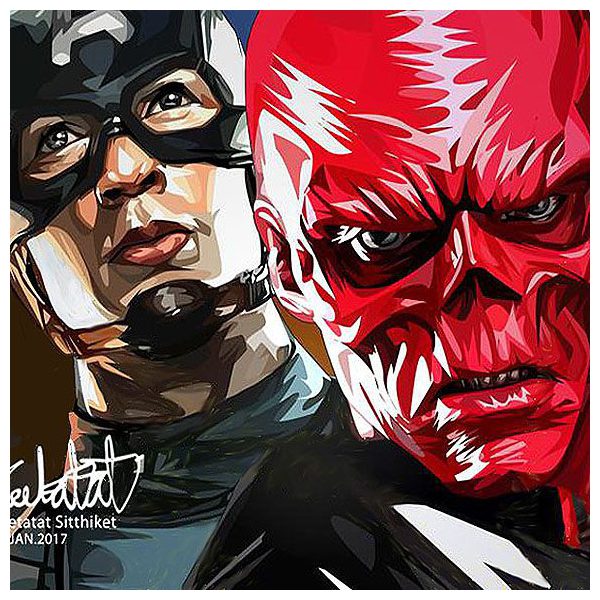 Cap & Red Skull | imatges Pop-Art personatges Marvel