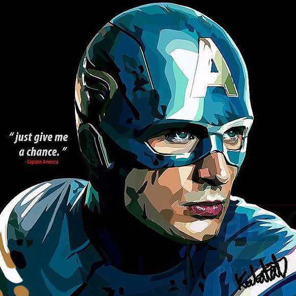 Captain America : ver1 | Pop-Art paintings Marvel characters