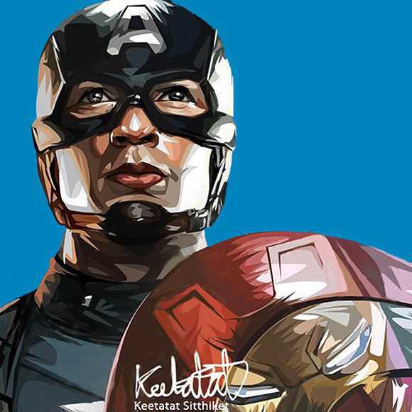 Capitaine Amérique : ver4 | images Pop-Art personnages Marvel