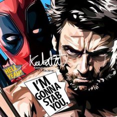 Deadpool & Wolverine | Pop-Art paintings Marvel characters