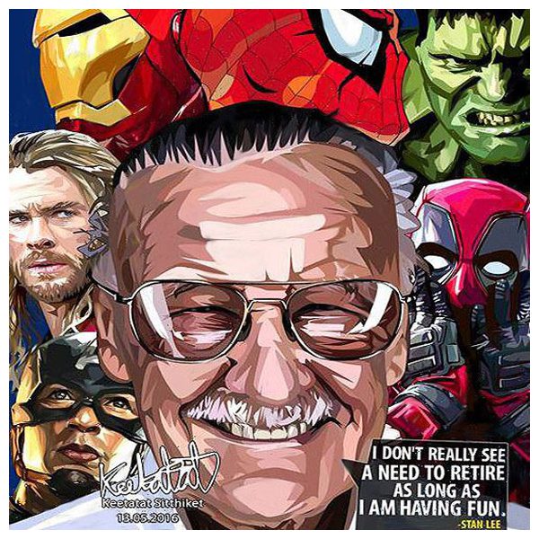 Stan Lee & Heroes | Pop-Art paintings Marvel characters