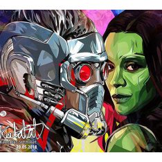 Starlord & Gamora | imágenes Pop-Art personajes Marvel