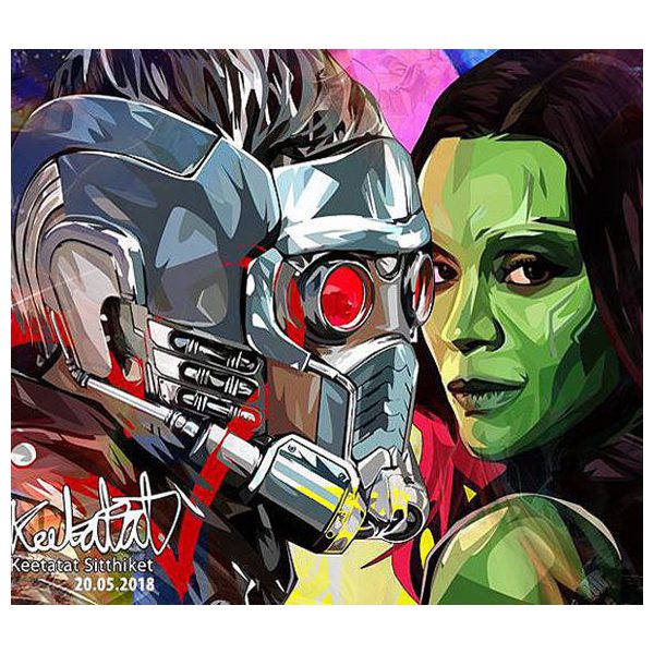 Starlord & Gamora | images Pop-Art personnages Marvel