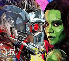 Starlord & Gamora | Pop-Art paintings Marvel characters