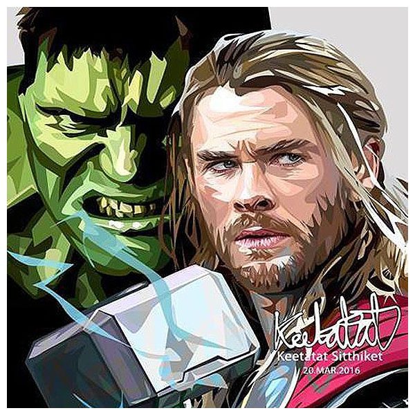 Thor & Hulk | imatges Pop-Art personatges Marvel