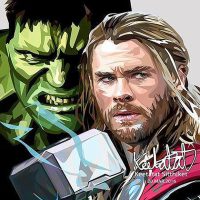 Thor & Hulk | imágenes Pop-Art personajes Marvel