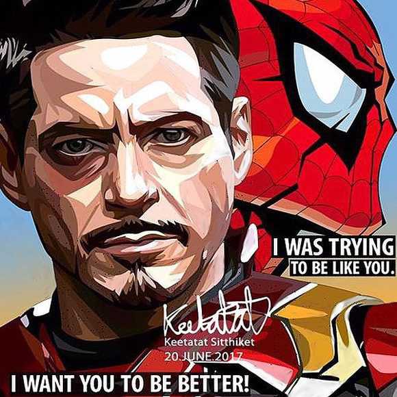 Tony & Spiderman | imatges Pop-Art personatges Marvel