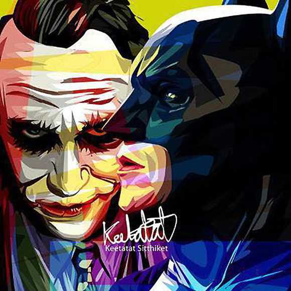 Batman & Joker : ver1 | imágenes Pop-Art personajes DC-Comics