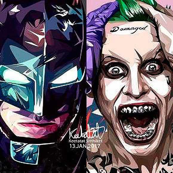 Batman & Joker : ver2 | imágenes Pop-Art personajes DC-Comics