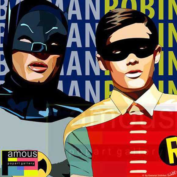Batman & Robin : DK.Blue | Pop-Art paintings DC-Comics characters