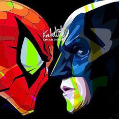 Batman & Spiderman | imágenes Pop-Art personajes DC-Comics