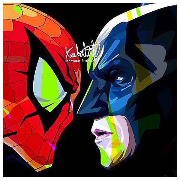 Batman & Spiderman | Pop-Art paintings DC-Comics characters