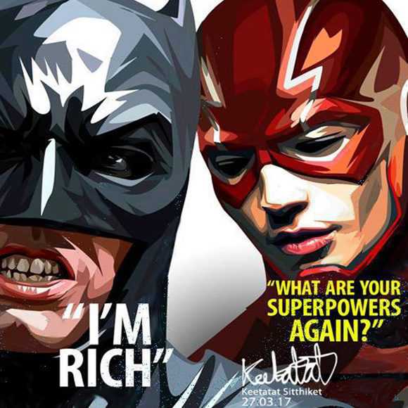 Batman & The Flash | Pop-Art paintings DC-Comics characters