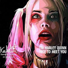 Harley Quinn : ver2/Black | Pop-Art paintings DC-Comics characters