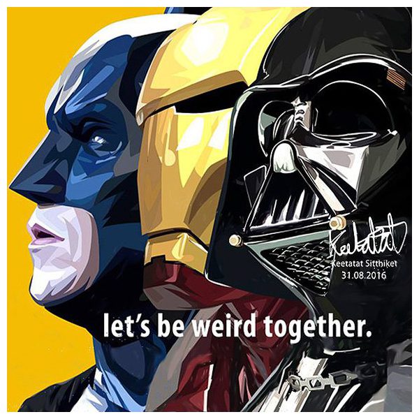 let's be weird together | Pop-Art paintings DC-Comics characters
