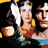 Trio DC : Bat/Won/Sup | Pop-Art paintings DC-Comics characters
