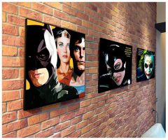 Trio DC : Bat/Won/Sup | imágenes Pop-Art personajes DC-Comics