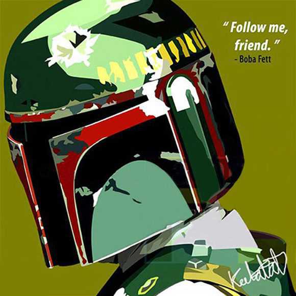 Boba Fett : Green | imágenes Pop-Art personajes Star-Wars