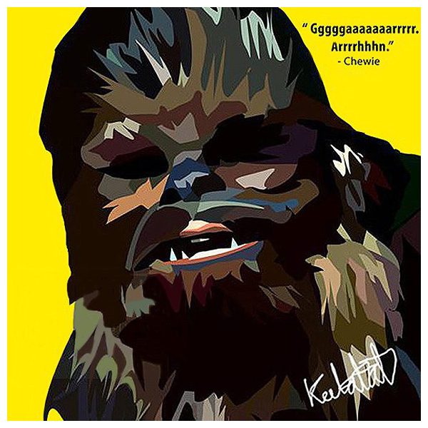Chewie : yellow | images Pop-Art personnages Star-Wars