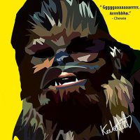 Chewie : yellow | Pop-Art paintings Star-Wars characters