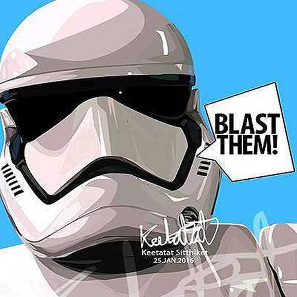 Storm Trooper : Blast them | Pop-Art paintings Star-Wars characters