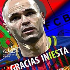 Andres Iniesta : gracias Iniesta | Pop-Art paintings Sports football