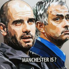 Guardiola & Mouriño | Pop-Art paintings Sports football