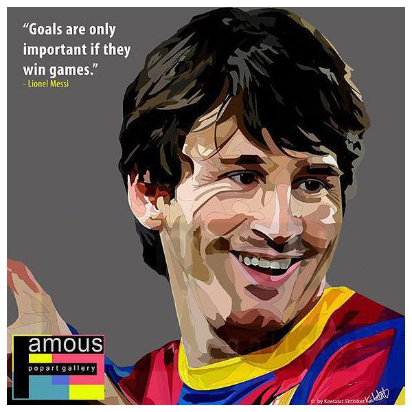 Lionel Messi : ver1/grey | Pop-Art paintings Sports football