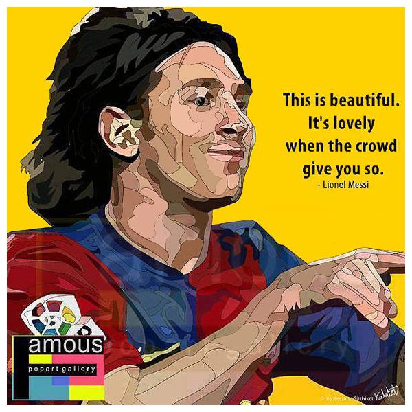 Lionel Messi : ver2/Yellow | Pop-Art paintings Sports football