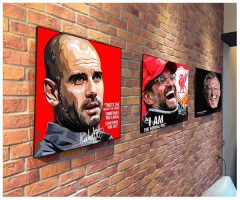 Pep Guardiola : ver1/red | Pop-Art paintings Sports football