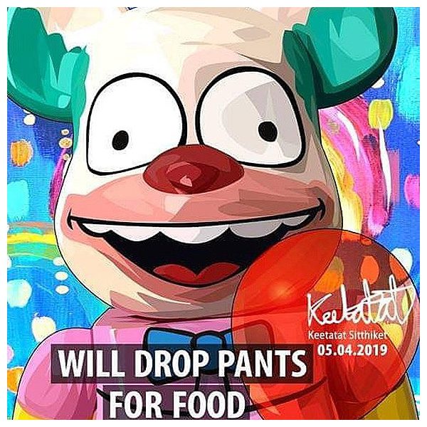 Bearbrick : drop pants for food | imatges Pop-Art Cartoon Bearbrick