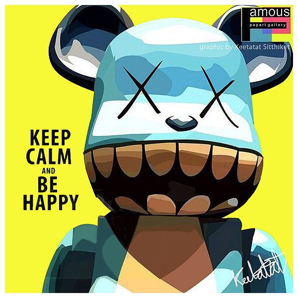 Kaws : keep calm & be happy | imatges Pop-Art Cartoon Bearbrick