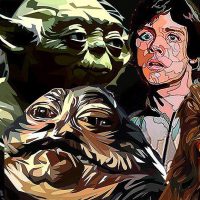 Star Wars group : set 4pcs | imágenes Pop-Art personajes Star-Wars