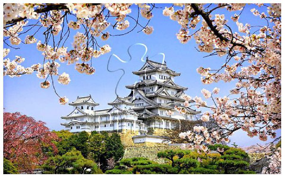 Himeji jo castle in spring : cherry blossoms | puzzles Pintoo 1000 peces