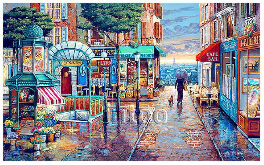 John O'Brien : Rainy Day Stroll | Pintoo puzzles 1000 pieces