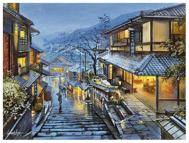 Evgeny Lushpin : Old Kyoto | puzzles Pintoo 1200 peces